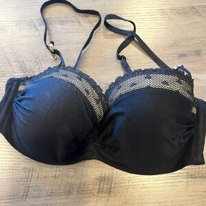 Wacoal Black Lace-Trim Balconette Bra